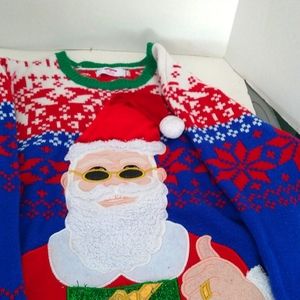 Cool sunglass and an ugly christmas sweater size extra large holiday time